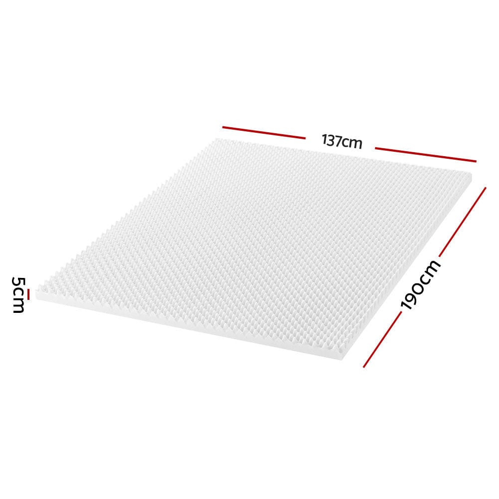 Giselle Furniture > Mattresses > Mattress Toppers Giselle Bedding Foam Mattress Topper Egg Crate 5cm Double