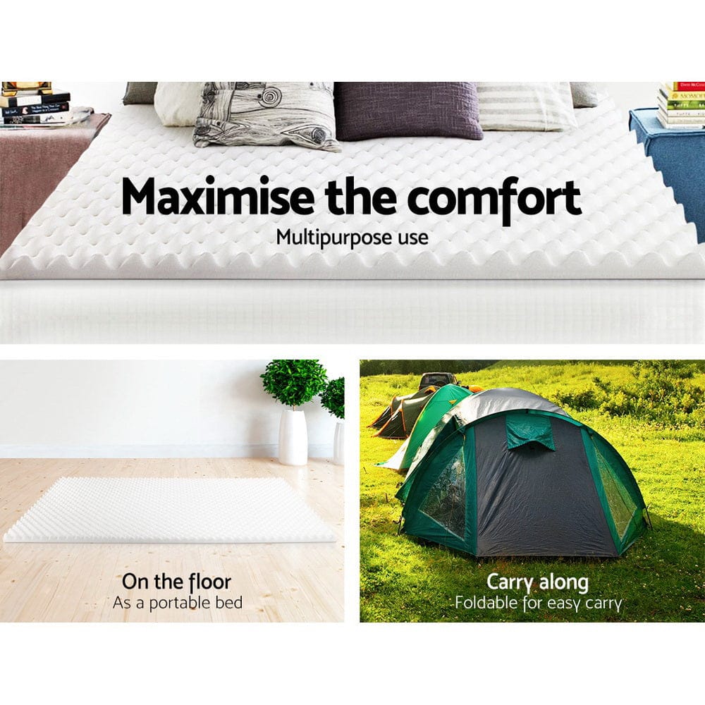 Giselle Furniture > Mattresses > Mattress Toppers Giselle Bedding Foam Mattress Topper Egg Crate 5cm Double