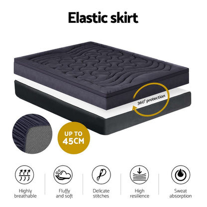 Giselle Furniture > Mattresses > Mattress Toppers Giselle Bedding Mattress Topper Pillowtop 3-Zone Single