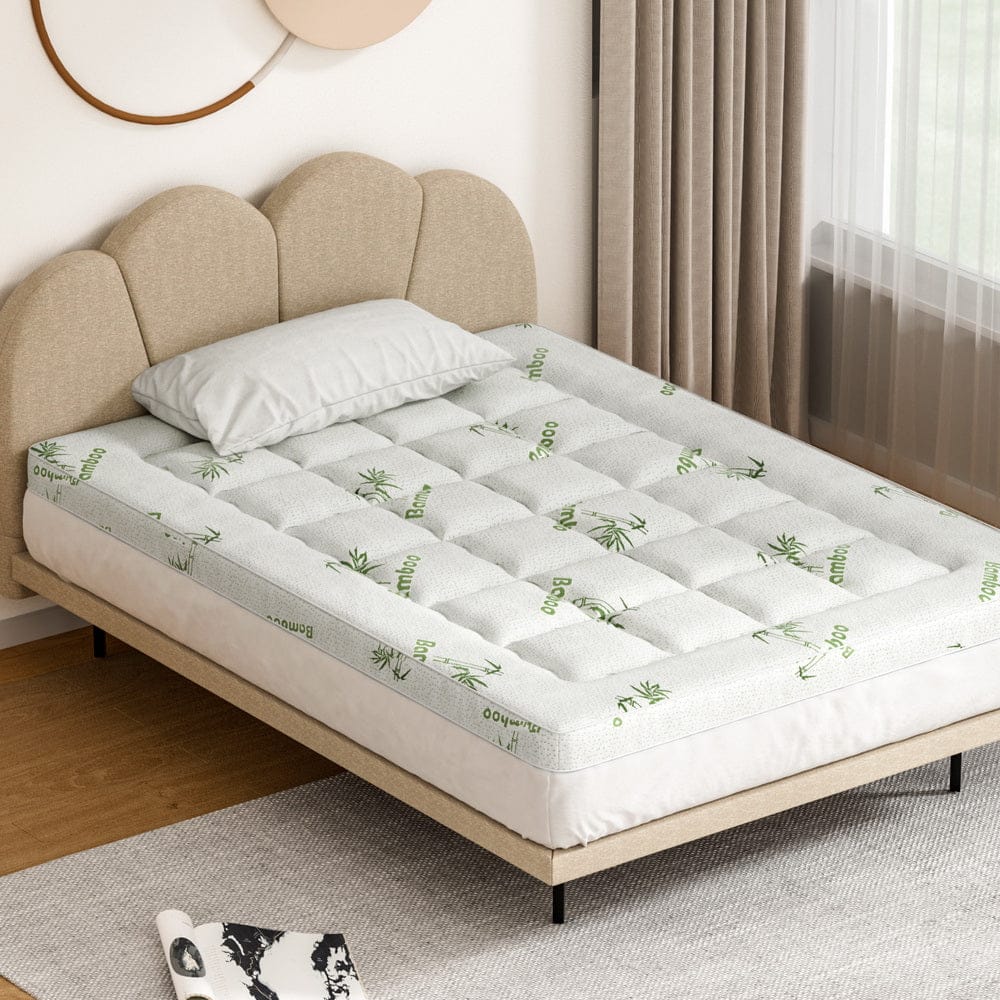 Giselle Furniture > Mattresses > Mattress Toppers Giselle Bedding Mattress Topper Pillowtop Bamboo 7.5cm Double