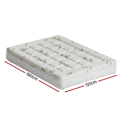Giselle Furniture > Mattresses > Mattress Toppers Giselle Bedding Mattress Topper Pillowtop Bamboo 7.5cm Double
