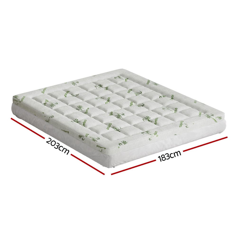 Giselle Furniture > Mattresses > Mattress Toppers Giselle Bedding Mattress Topper Pillowtop Bamboo 7.5cm King