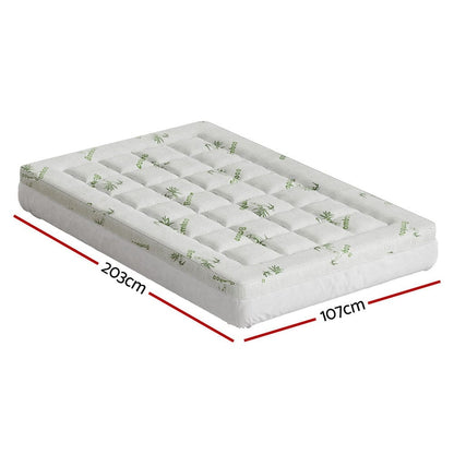 Giselle Furniture > Mattresses > Mattress Toppers Giselle Bedding Mattress Topper Pillowtop Bamboo 7.5cm King Single