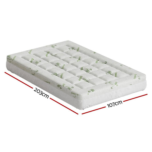Giselle Furniture > Mattresses > Mattress Toppers Giselle Bedding Mattress Topper Pillowtop Bamboo 7.5cm King Single