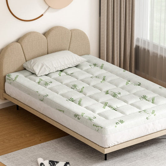 Giselle Furniture > Mattresses > Mattress Toppers Giselle Bedding Mattress Topper Pillowtop Bamboo 7.5cm King Single