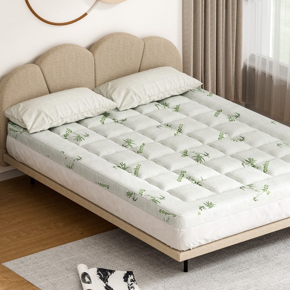 Giselle Furniture > Mattresses > Mattress Toppers Giselle Bedding Mattress Topper Pillowtop Bamboo 7.5cm Queen