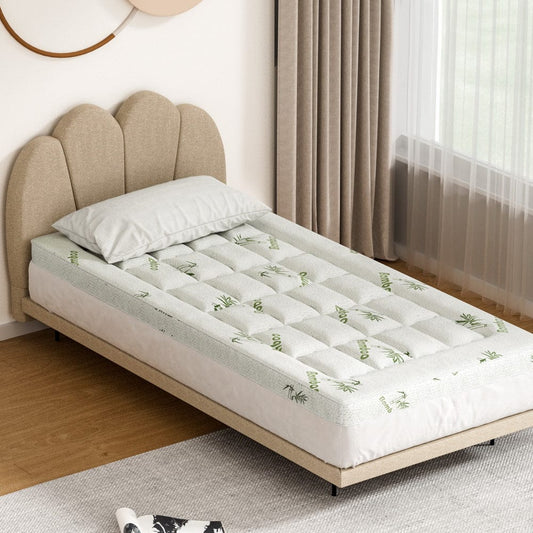 Giselle Furniture > Mattresses > Mattress Toppers Giselle Bedding Mattress Topper Pillowtop Bamboo 7.5cm Single