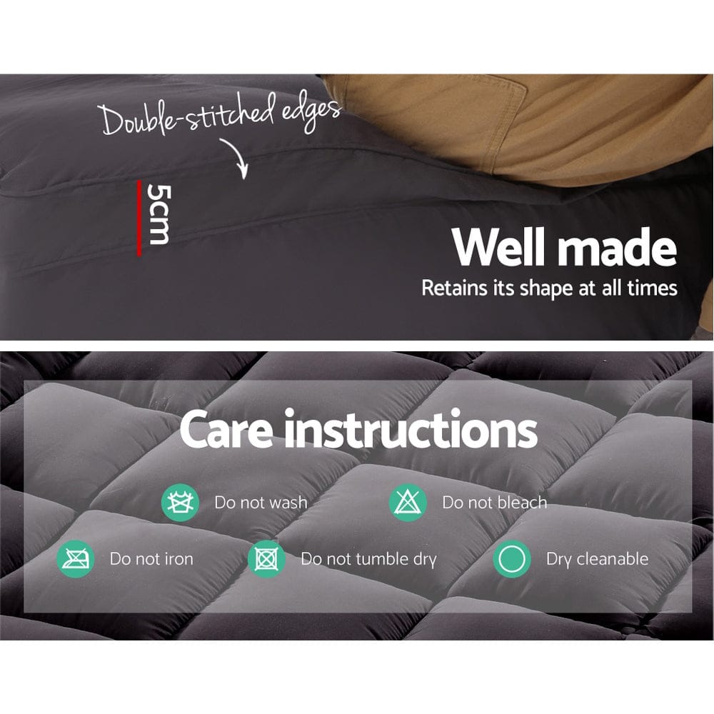 Giselle Furniture > Mattresses > Mattress Toppers Giselle Bedding Mattress Topper Pillowtop Bamboo Charcoal Queen