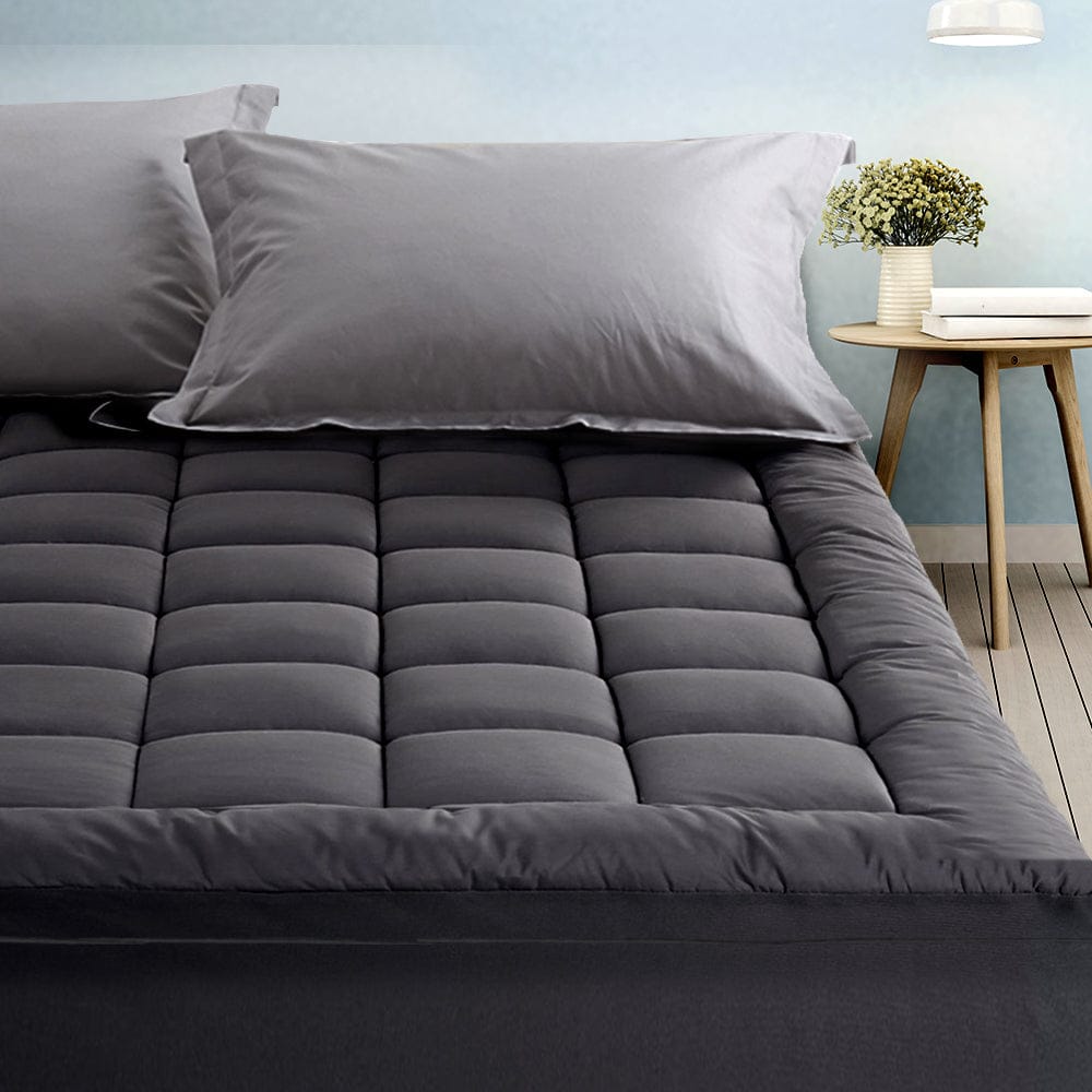 Giselle Furniture > Mattresses > Mattress Toppers Giselle Bedding Mattress Topper Pillowtop Bamboo Charcoal Single
