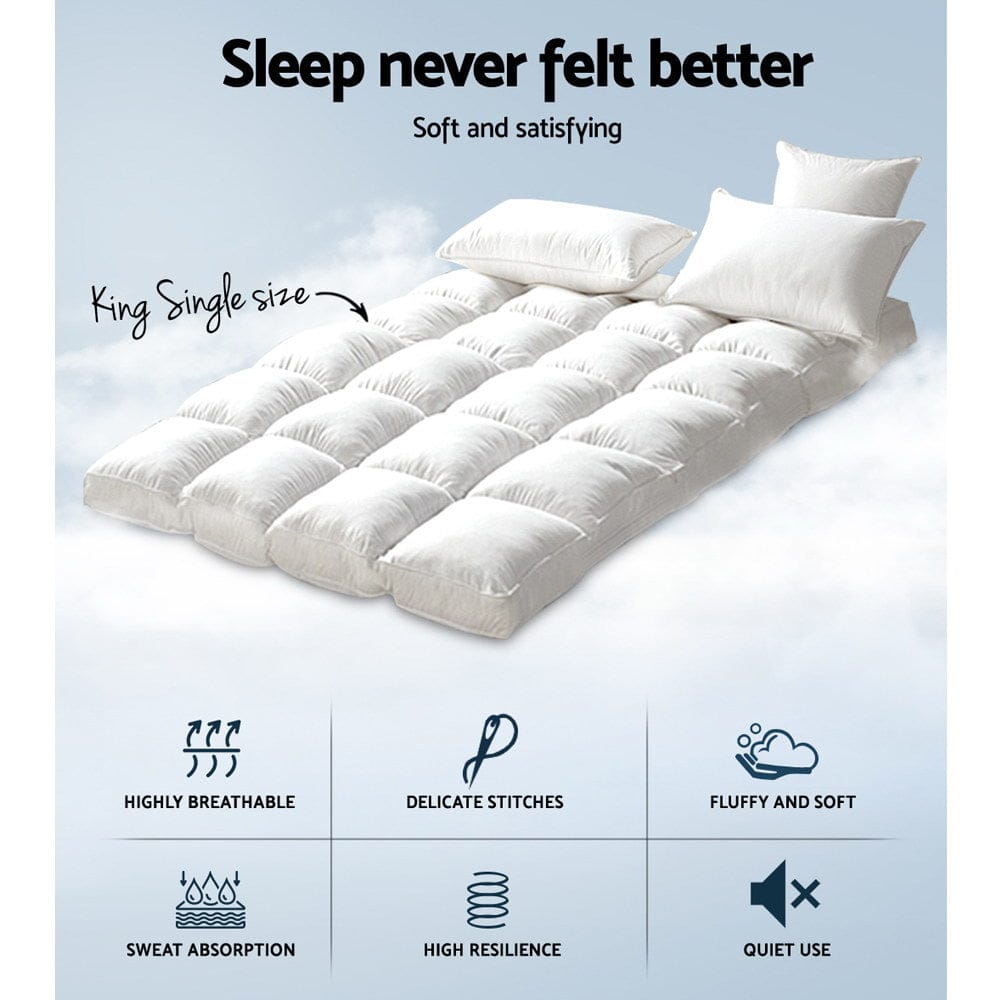 Giselle Furniture > Mattresses > Mattress Toppers Giselle Bedding Mattress Topper Pillowtop Bamboo King Single