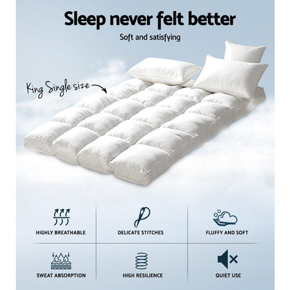 Giselle Furniture > Mattresses > Mattress Toppers Giselle Bedding Mattress Topper Pillowtop Bamboo King Single