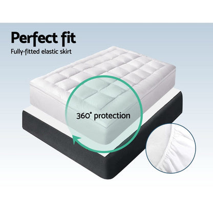 Giselle Furniture > Mattresses > Mattress Toppers Giselle Bedding Mattress Topper Pillowtop Bamboo King Single