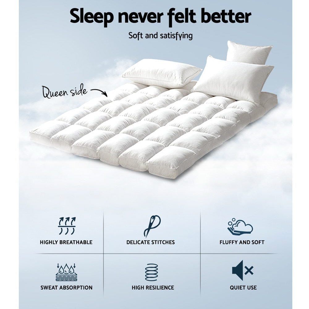 Giselle Furniture > Mattresses > Mattress Toppers Giselle Bedding Mattress Topper Pillowtop Bamboo Queen
