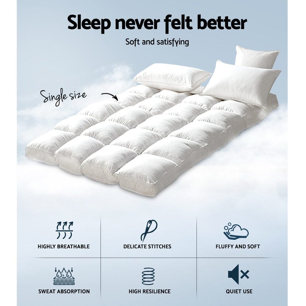 Giselle Furniture > Mattresses > Mattress Toppers Giselle Bedding Mattress Topper Pillowtop Bamboo Single