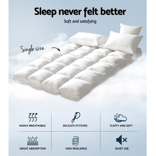 Giselle Furniture > Mattresses > Mattress Toppers Giselle Bedding Mattress Topper Pillowtop Bamboo Single