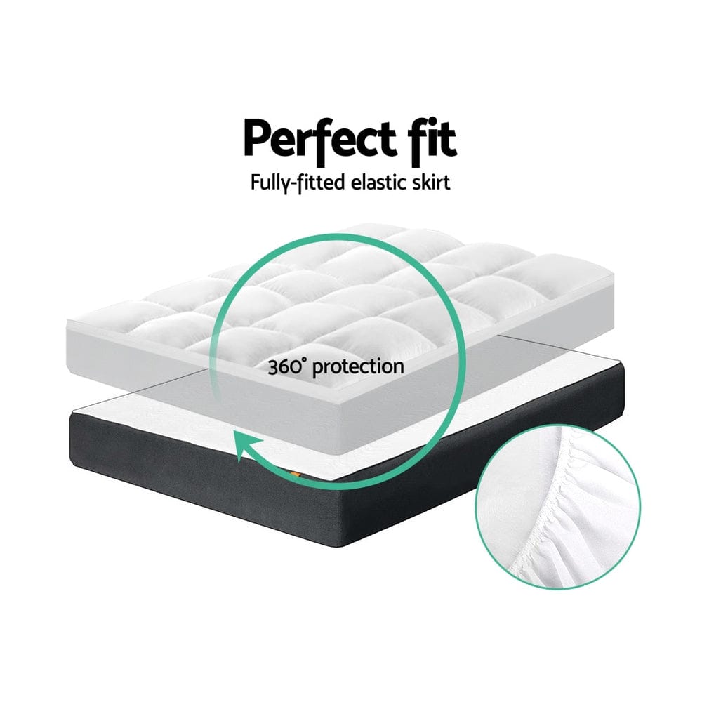 Giselle Furniture > Mattresses > Mattress Toppers Giselle Bedding Mattress Topper Pillowtop Protector Pad King Single