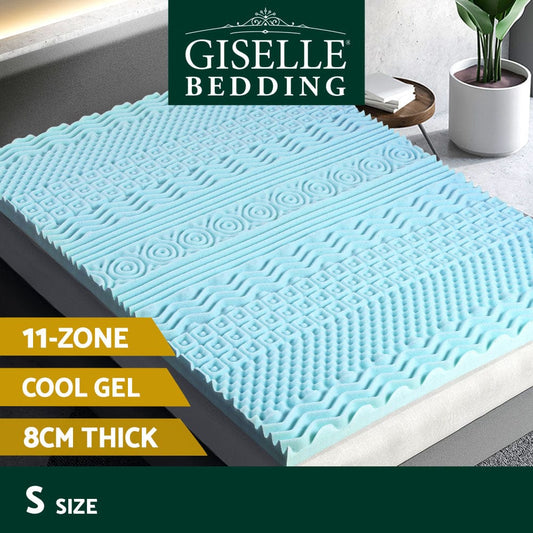 Giselle Furniture > Mattresses > Mattress Toppers Giselle Bedding Memory Foam Mattress Topper 11-Zone 8cm Single