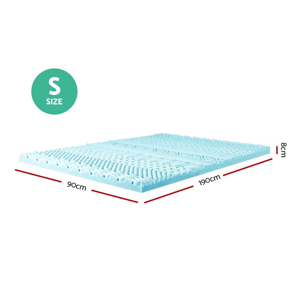 Giselle Furniture > Mattresses > Mattress Toppers Giselle Bedding Memory Foam Mattress Topper 11-Zone 8cm Single