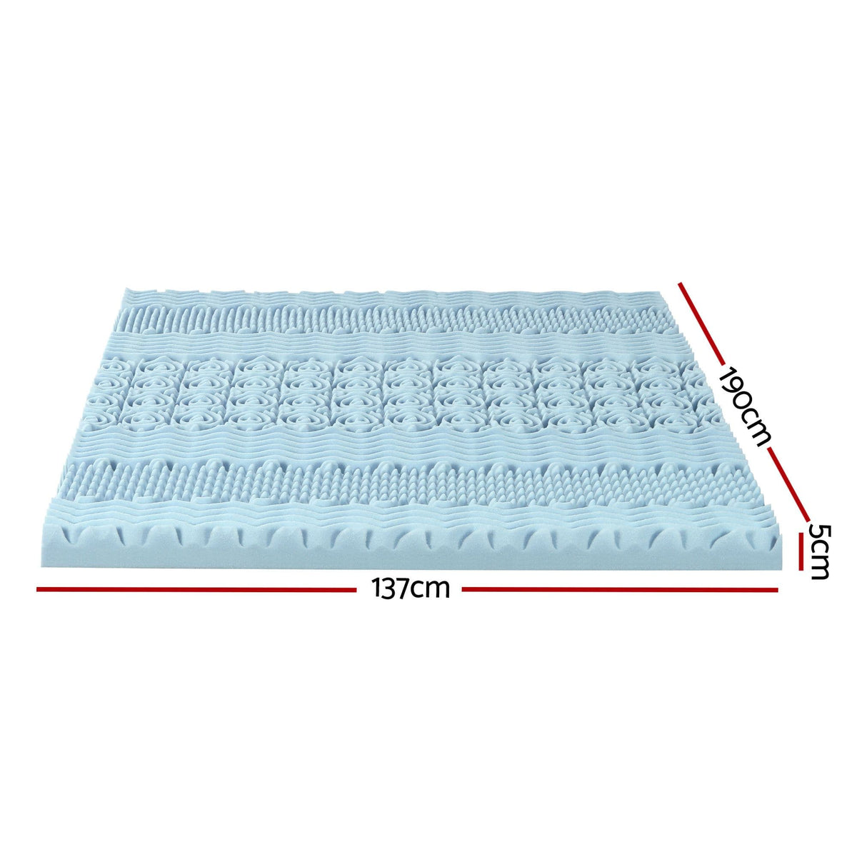 Giselle Furniture > Mattresses > Mattress Toppers Giselle Bedding Memory Foam Mattress Topper 7-Zone 5cm Double