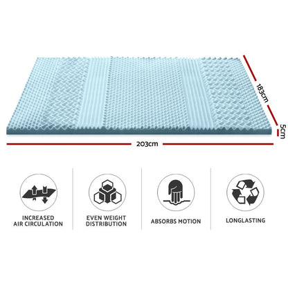 Giselle Furniture > Mattresses > Mattress Toppers Giselle Bedding Memory Foam Mattress Topper 7-Zone 5cm King