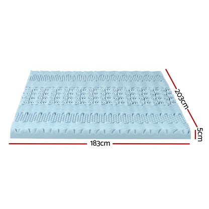 Giselle Furniture > Mattresses > Mattress Toppers Giselle Bedding Memory Foam Mattress Topper 7-Zone 5cm King