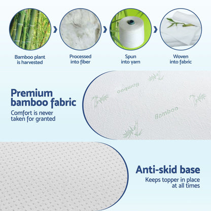 Giselle Furniture > Mattresses > Mattress Toppers Giselle Bedding Memory Foam Mattress Topper 7-Zone 5cm King