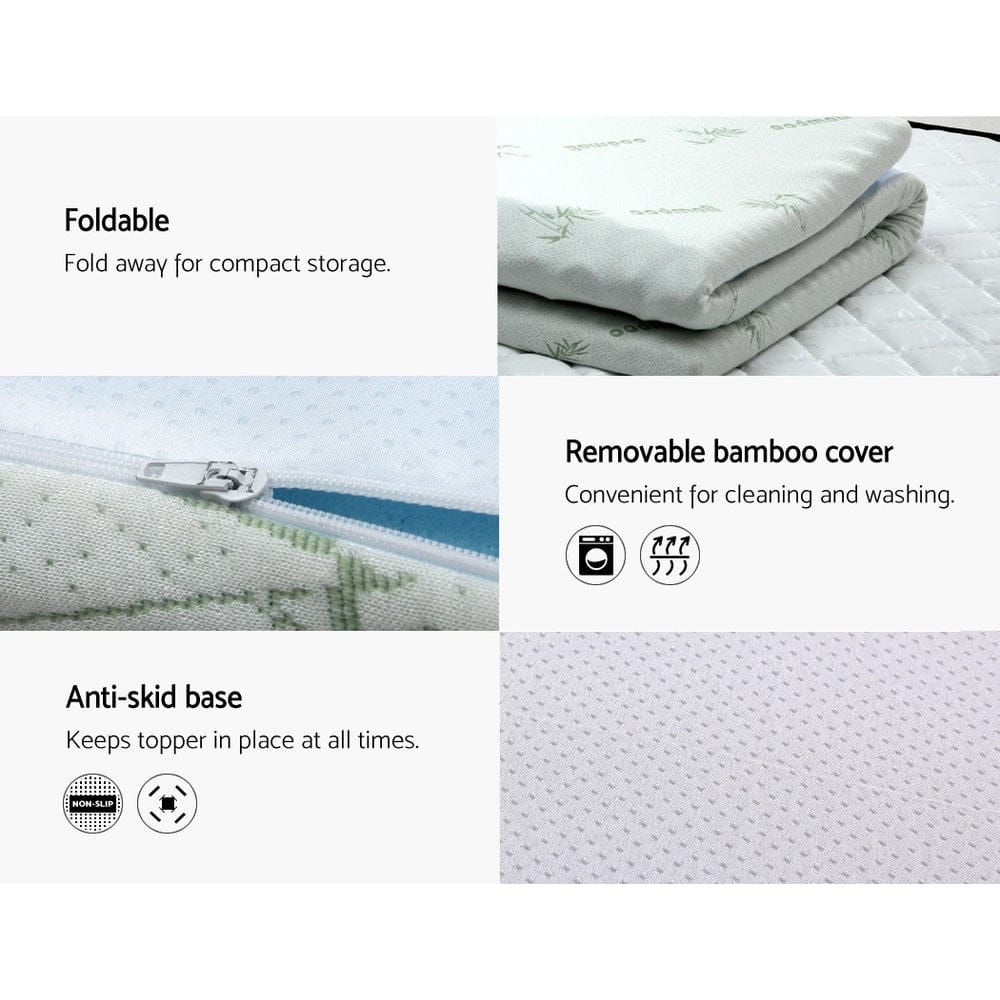 Giselle Furniture > Mattresses > Mattress Toppers Giselle Bedding Memory Foam Mattress Topper 7-Zone 5cm Queen