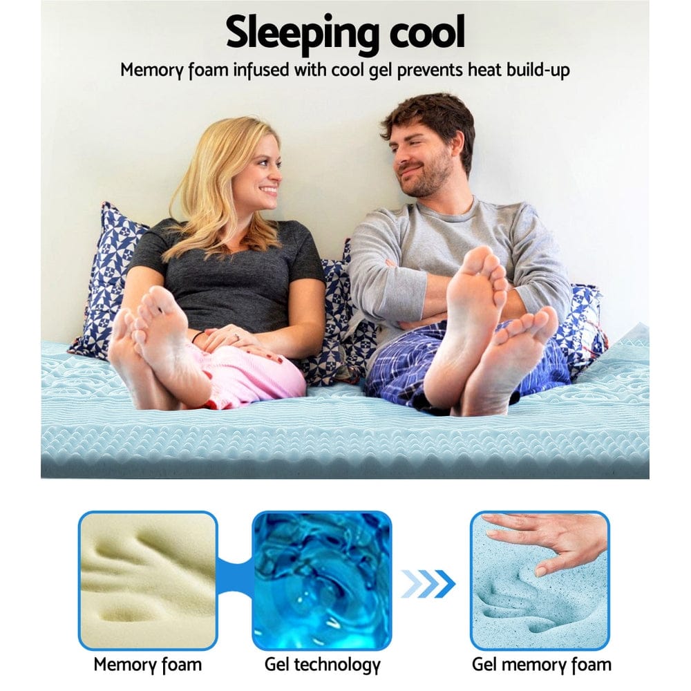Giselle Furniture > Mattresses > Mattress Toppers Giselle Bedding Memory Foam Mattress Topper 7-Zone 5cm Single