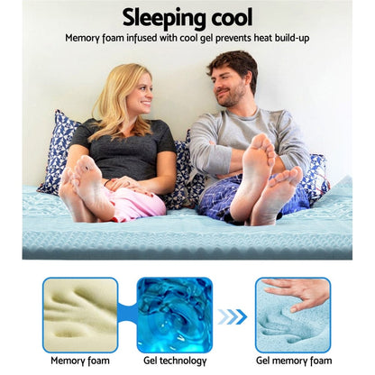 Giselle Furniture > Mattresses > Mattress Toppers Giselle Bedding Memory Foam Mattress Topper 7-Zone 5cm Single