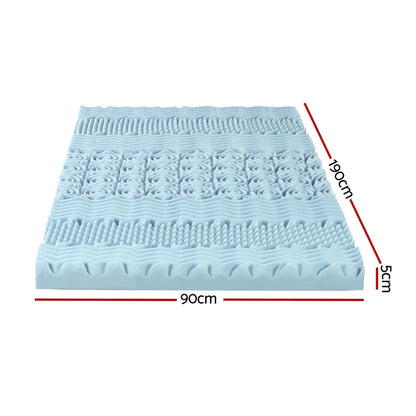 Giselle Furniture > Mattresses > Mattress Toppers Giselle Bedding Memory Foam Mattress Topper 7-Zone 5cm Single
