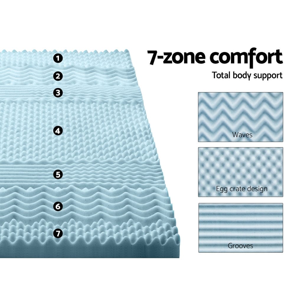 Giselle Furniture > Mattresses > Mattress Toppers Giselle Bedding Memory Foam Mattress Topper 7-Zone 8cm Single