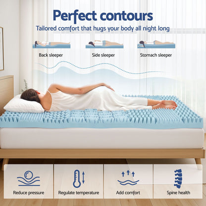 Giselle Furniture > Mattresses > Mattress Toppers Giselle Bedding Memory Foam Mattress Topper 7-Zone 8cm Single