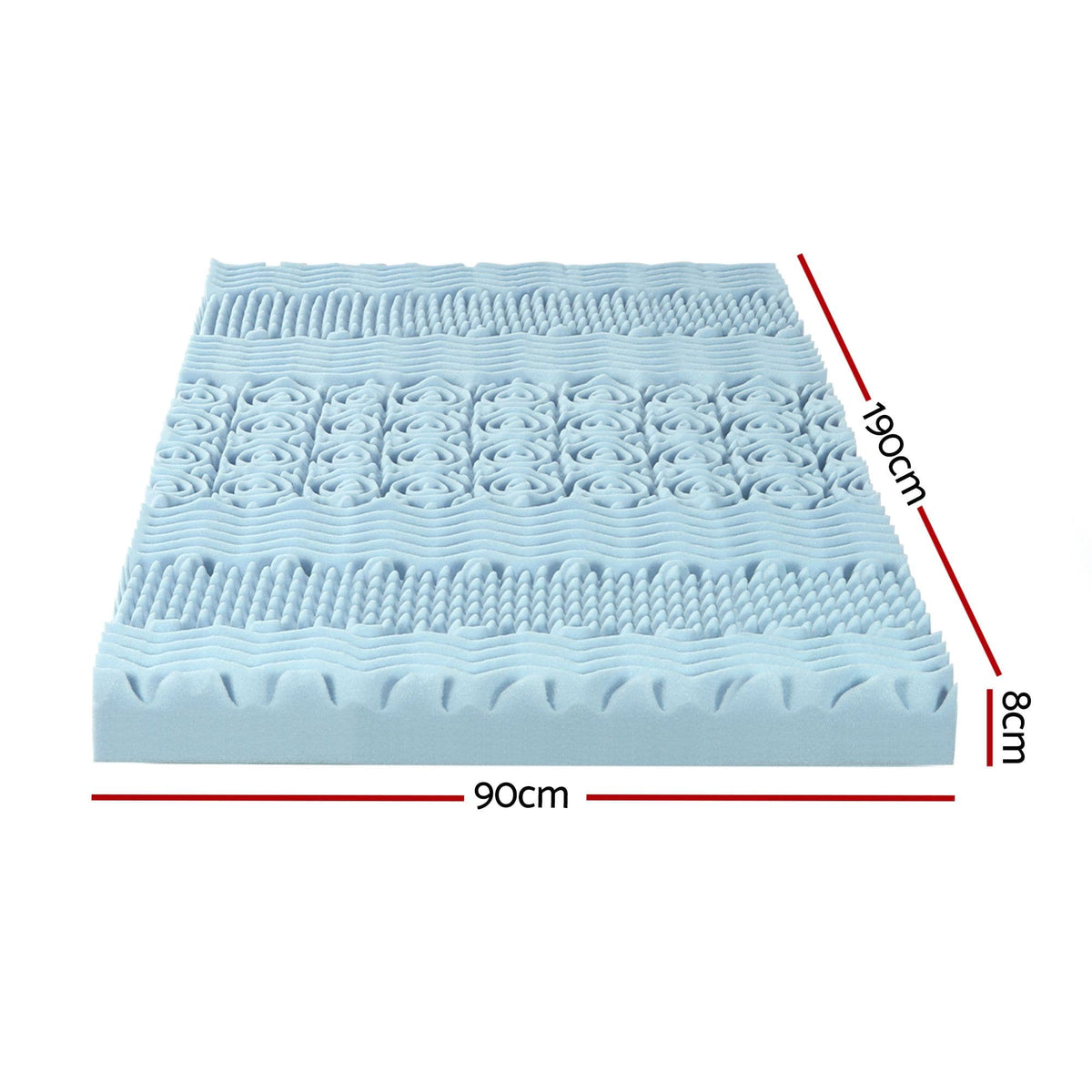 Giselle Furniture > Mattresses > Mattress Toppers Giselle Bedding Memory Foam Mattress Topper 7-Zone 8cm Single