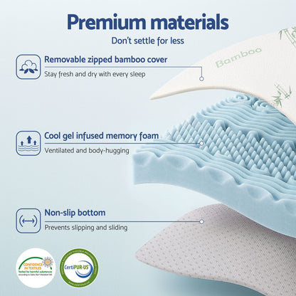 Giselle Furniture > Mattresses > Mattress Toppers Giselle Bedding Memory Foam Mattress Topper 7-Zone 8cm Single