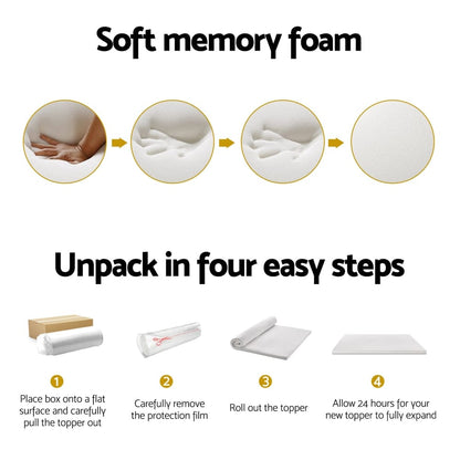 Giselle Furniture > Mattresses > Mattress Toppers Giselle Bedding Memory Foam Mattress Topper 7-Zone Airflow Pad 8cm Single White