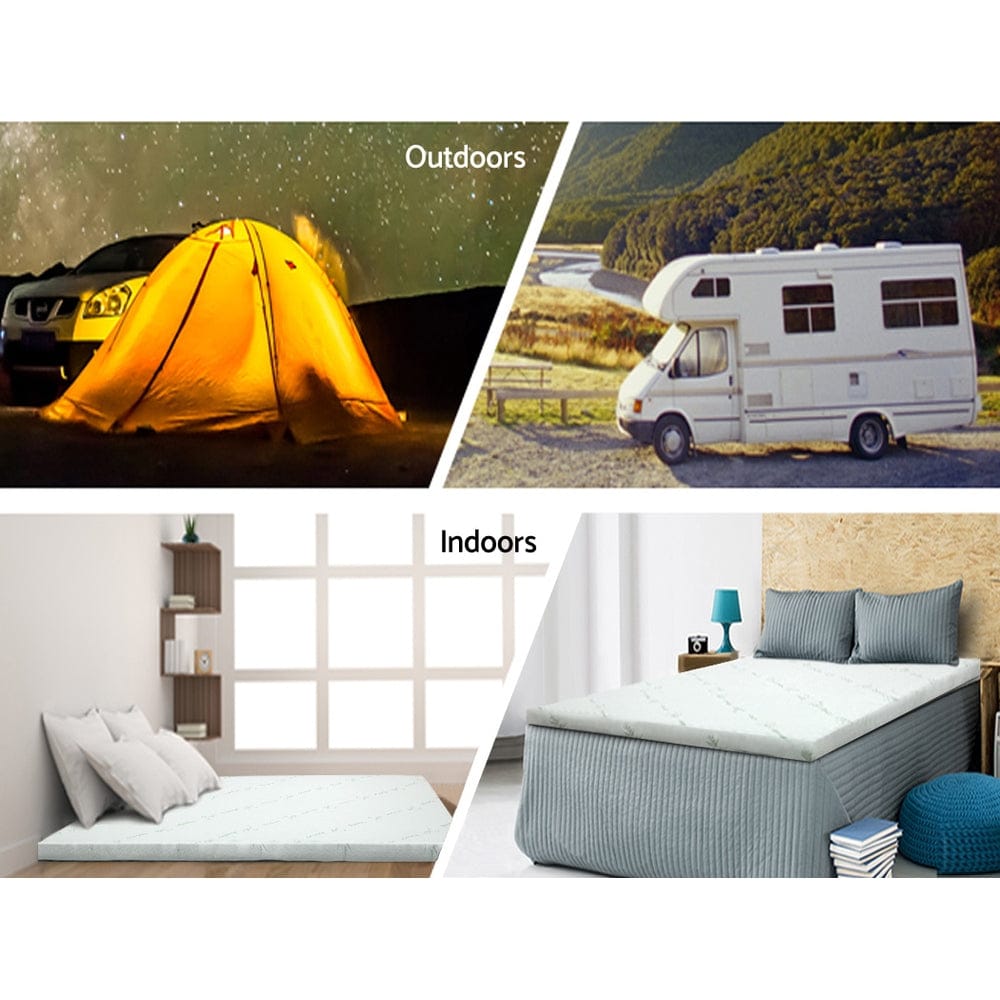 Giselle Furniture > Mattresses > Mattress Toppers Giselle Bedding Memory Foam Mattress Topper Cool Gel 5cm Double