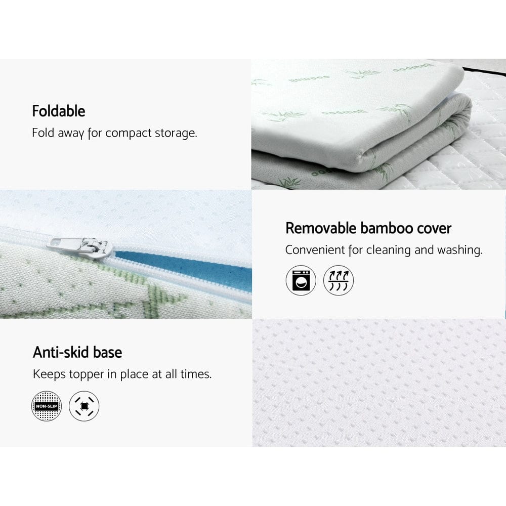 Giselle Furniture > Mattresses > Mattress Toppers Giselle Bedding Memory Foam Mattress Topper Cool Gel 5cm Double