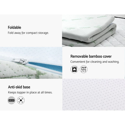 Giselle Furniture > Mattresses > Mattress Toppers Giselle Bedding Memory Foam Mattress Topper Cool Gel 5cm Double