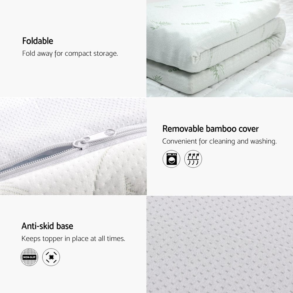 Giselle Furniture > Mattresses > Mattress Toppers Giselle Bedding Memory Foam Mattress Topper Cool Gel 5cm King Single