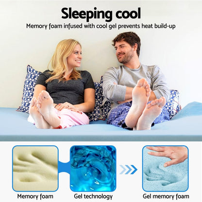 Giselle Furniture > Mattresses > Mattress Toppers Giselle Bedding Memory Foam Mattress Topper Cool Gel 5cm King Single