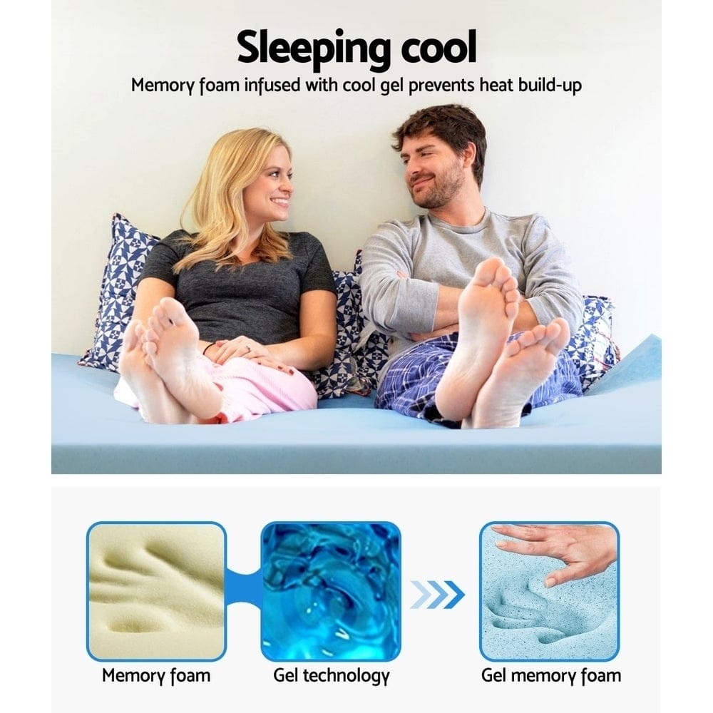Giselle Furniture > Mattresses > Mattress Toppers Giselle Bedding Memory Foam Mattress Topper Cool Gel 5cm Single