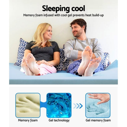 Giselle Furniture > Mattresses > Mattress Toppers Giselle Bedding Memory Foam Mattress Topper Cool Gel 5cm Single