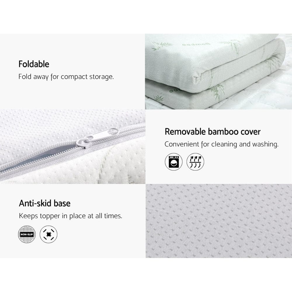 Giselle Furniture > Mattresses > Mattress Toppers Giselle Bedding Memory Foam Mattress Topper Cool Gel 8cm Single