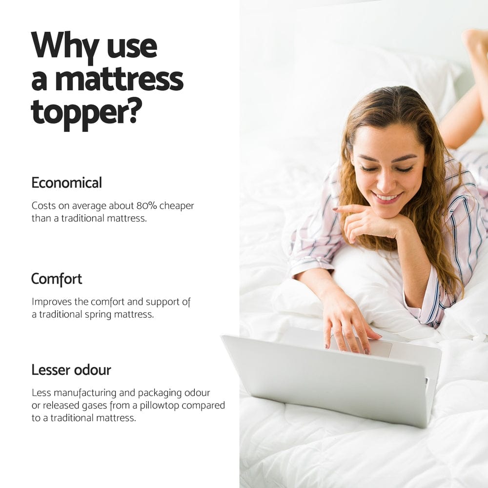Giselle Furniture > Mattresses > Mattress Toppers Giselle Bedding Memory Foam Mattress Topper Egg Crate 5cm King Single