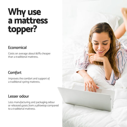 Giselle Furniture > Mattresses > Mattress Toppers Giselle Bedding Memory Foam Mattress Topper Egg Crate 5cm King Single