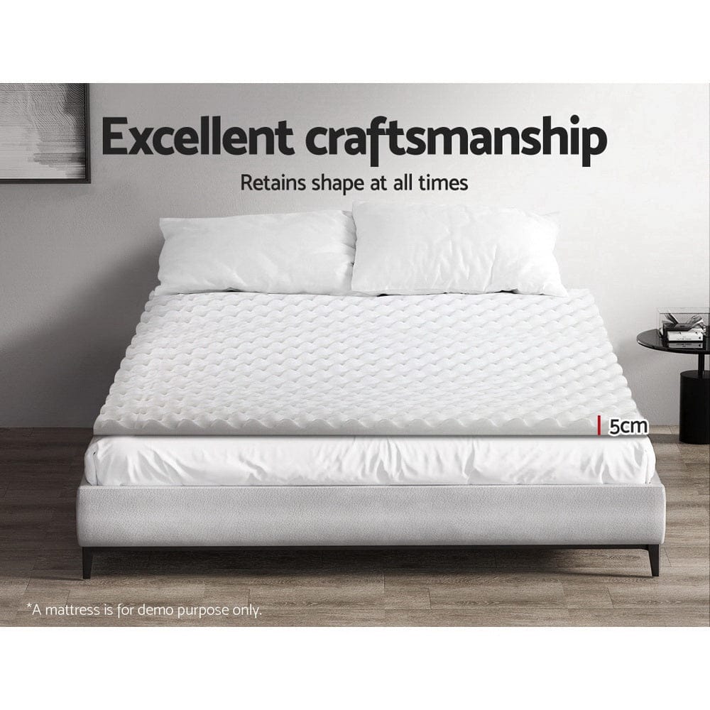 Giselle Furniture > Mattresses > Mattress Toppers Giselle Bedding Memory Foam Mattress Topper Egg Crate 5cm Queen