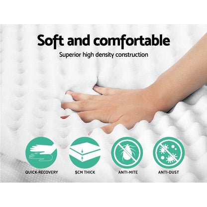 Giselle Furniture > Mattresses > Mattress Toppers Giselle Bedding Memory Foam Mattress Topper Egg Crate 5cm Single