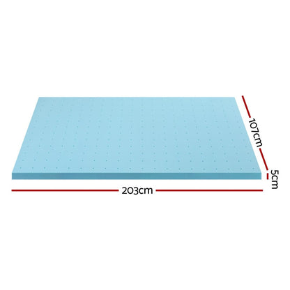 Giselle Furniture > Mattresses > Mattress Toppers Giselle Bedding Memory Foam Mattress Topper Ventilated Cool Gel 5cm King Single