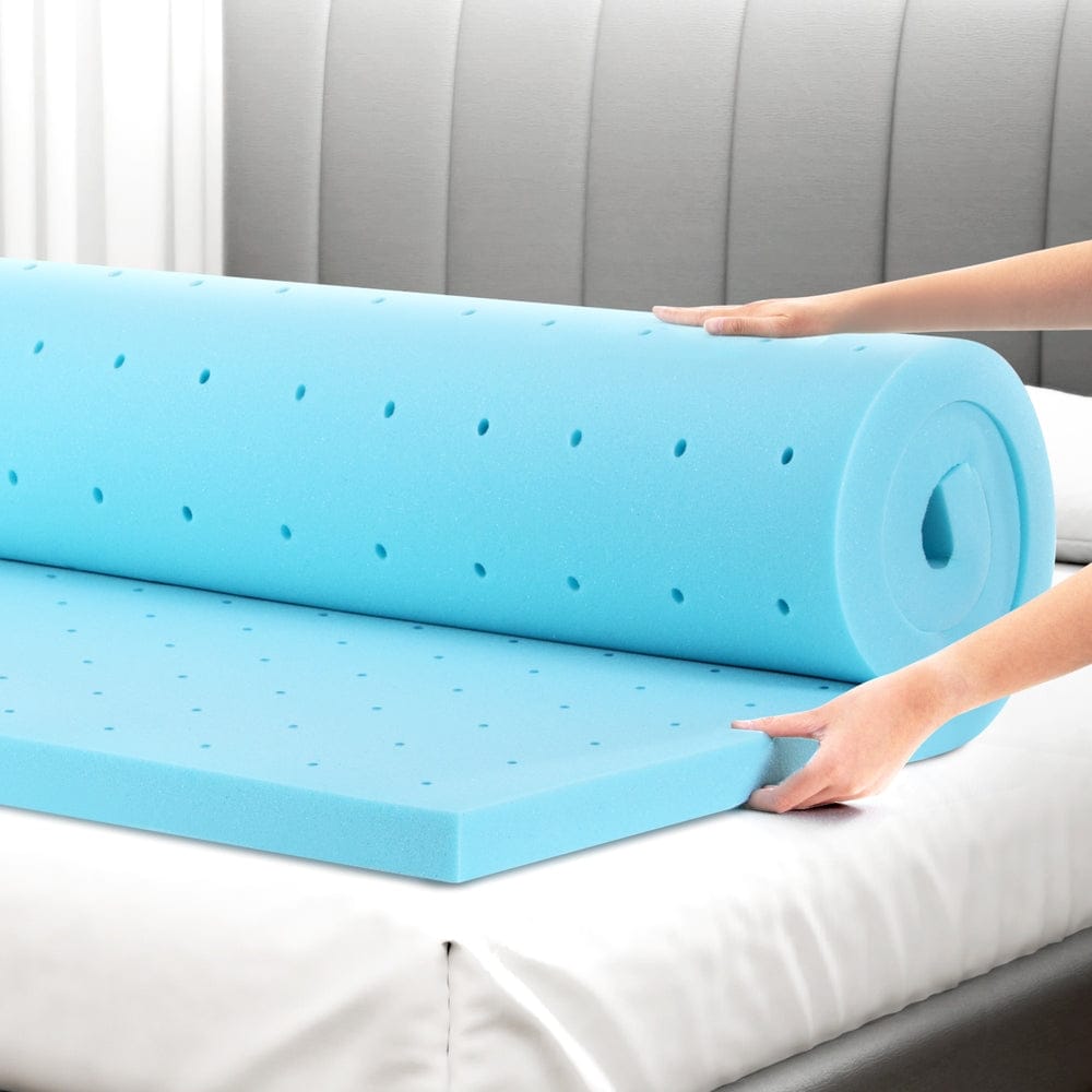 Giselle Furniture > Mattresses > Mattress Toppers Giselle Bedding Memory Foam Mattress Topper Ventilated Cool Gel 5cm King Single