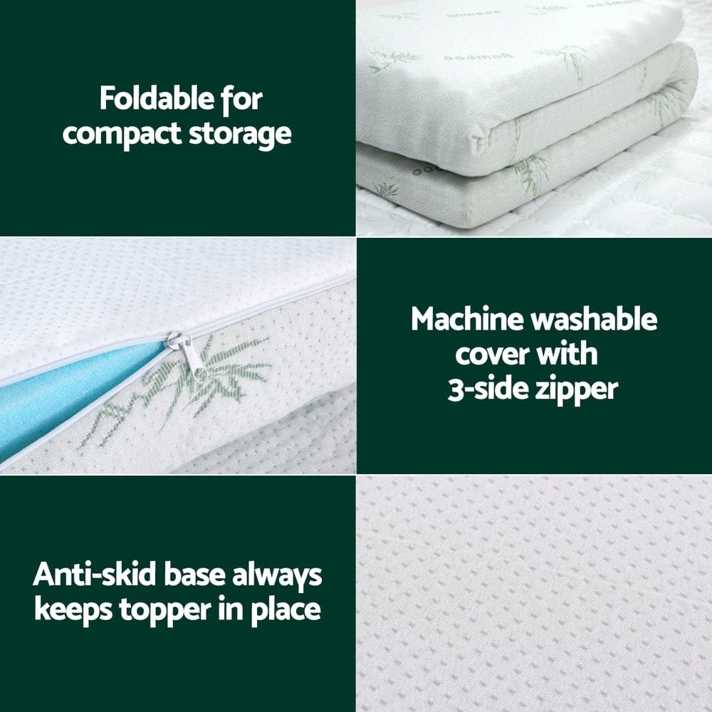 Giselle Furniture > Mattresses > Mattress Toppers Giselle Bedding Memory Foam Mattress Topper Ventilated Cool Gel 5cm Single